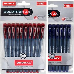 Unomax Boldtron 2x Liquid Ballpoint Pen Black Red